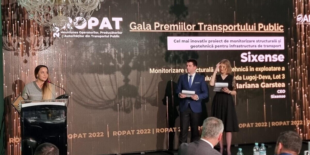 SIXENSE ROMÂNIA a primit premiul pentru cel mai inovativ proiect de monitorizare structurală și geotehnică pentru infrastructura de transport